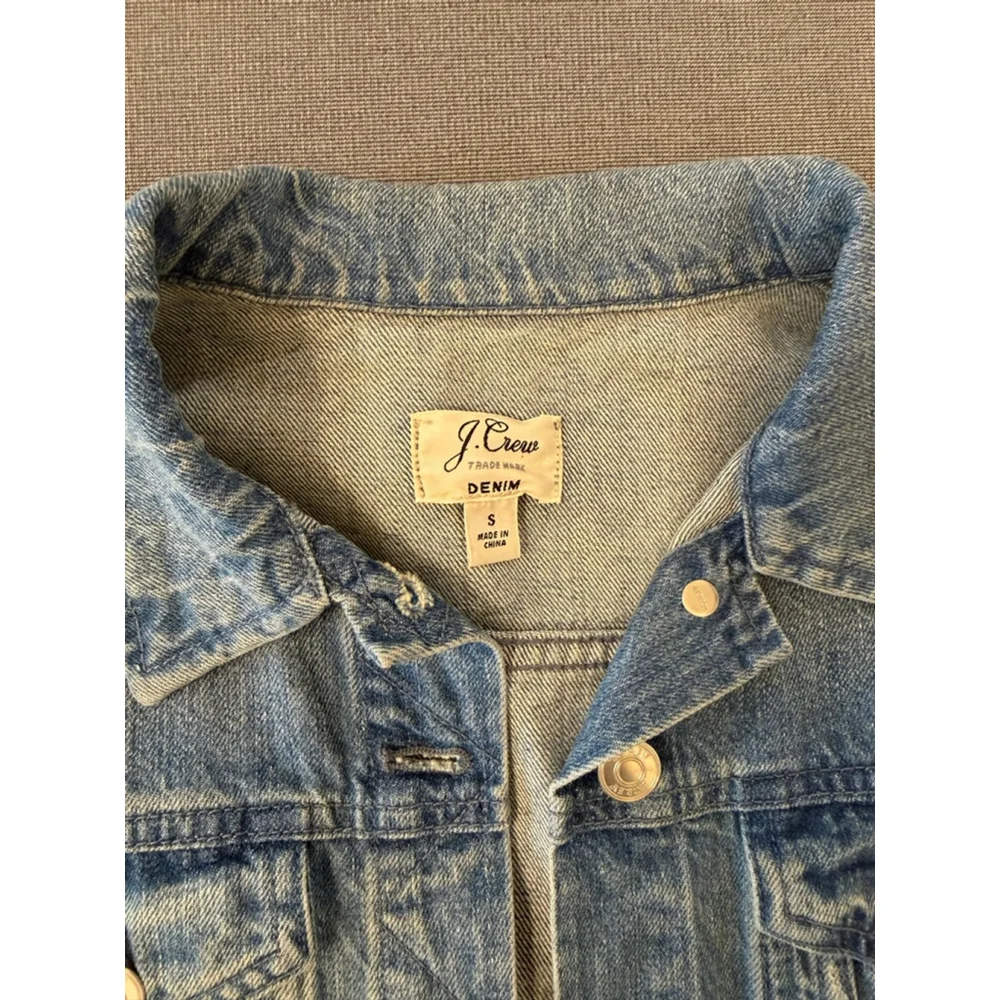 J Crew Classic Regular Fit Denim Jacket 100% Cotton Light Blue Size S - Picture 6 of 8
